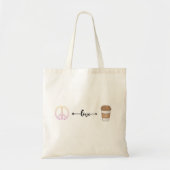 Peace, Love and Coffee Canvas tas (Voorkant)