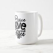 Peace Love and Coffee Koffiemok (Voorkant rechts)