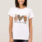 Peace Love and Coffee T-shirt (Voorkant)