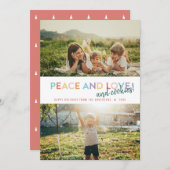 Peace Love and Cookies Fun 2 Photo Rainbow Feestdagenkaart (Voorkant / Achterkant)