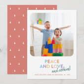 Peace Love and Cookies Fun Bright Rainbow Trees Feestdagenkaart (Voorkant / Achterkant)