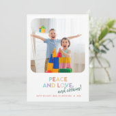 Peace Love and Cookies Fun Bright Rainbow Trees Feestdagenkaart (Staand voorkant)