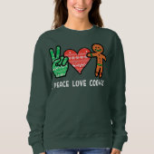 Peace Love and Cookies Santa Gingerbrood Cookie Lo Trui (Voorkant)