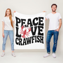 Peace Love and Crawfish Cajun Fleece Deken