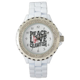 Peace Love and Crawfish Cajun Horloge