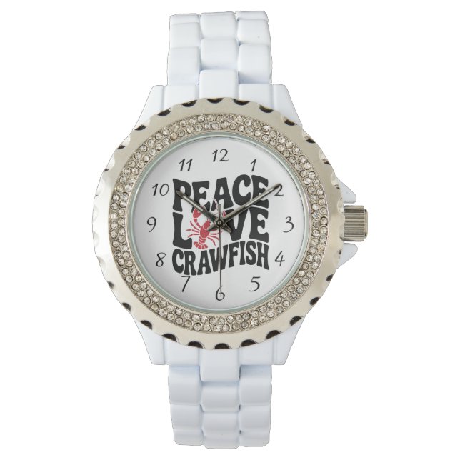 Peace Love and Crawfish Cajun  Horloge (Voorkant)