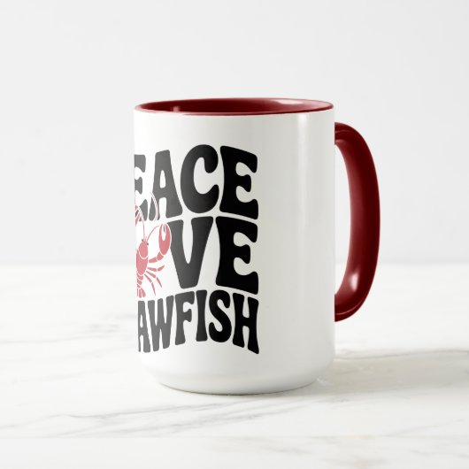Peace Love and Crawfish Cajun  Mok (Voorkant rechts)