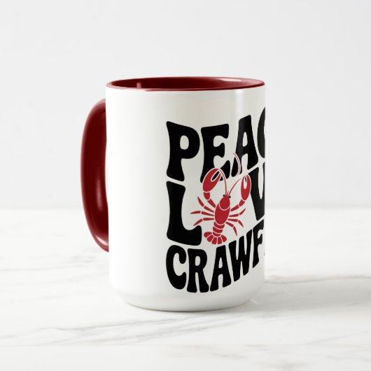 Peace Love and Crawfish Cajun  Mok (Voorkant links)