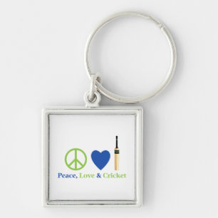 Peace Love and Cricket T - shirts and Gifts Sleutelhanger