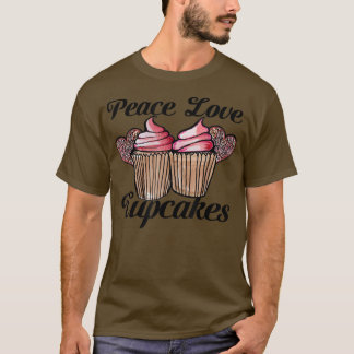 Peace Love and Cupcakes Cupcakes, schattige cupcak T-shirt