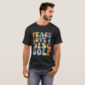Peace Love and Disk Golf Printed Tie Dye T-shirt (Voorkant volledig)