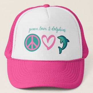 Peace, Love, and Dolphins Hat Trucker Pet