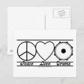 Peace Love and Drums Briefkaart (Voorkant / Achterkant)