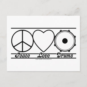 Peace Love and Drums Briefkaart