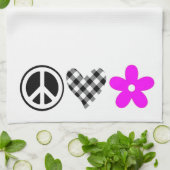 Peace Love and Flowers Theedoek (Gevouwen)