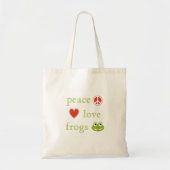 Peace Love and Frogs Peace Sign Heart Cartoon Kikk Tote Bag (Voorkant)