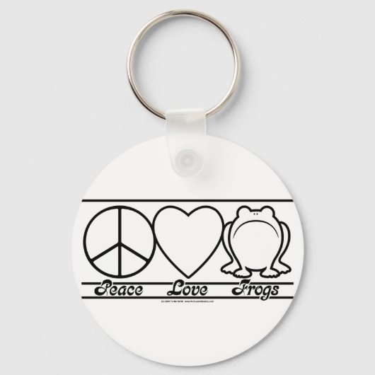 Peace Love and Frogs Sleutelhanger (Voorkant)