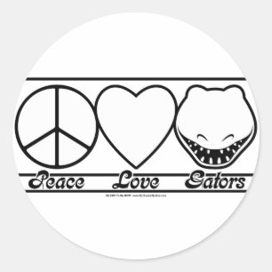 Peace Love and Gators Ronde Sticker