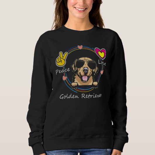 Peace Love and Golden Retriever Cute Dog for Moth Trui (Voorkant)