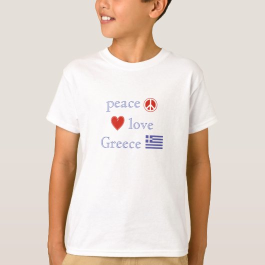Peace Love and Greece Children's T-Shirt (Voorkant)
