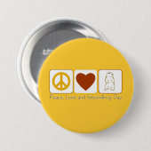 Peace Love and Groundhog Day Ronde Button 7,6 Cm (Voorkant /achterkant)