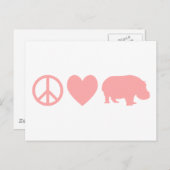 Peace Love and Hippos Briefkaart (Voorkant / Achterkant)