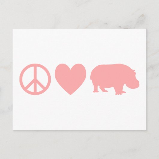 Peace Love and Hippos Briefkaart (Voorkant)