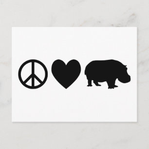 Peace Love and Hippos Briefkaart
