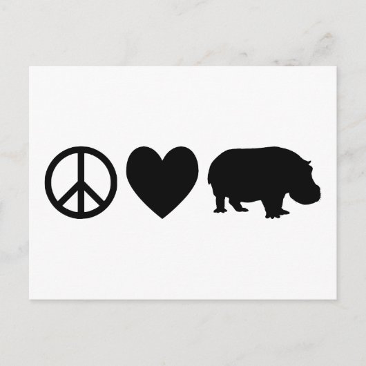 Peace Love and Hippos Briefkaart (Voorkant)