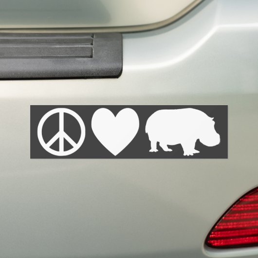 Peace Love and Hippos Bumpersticker (Op auto)