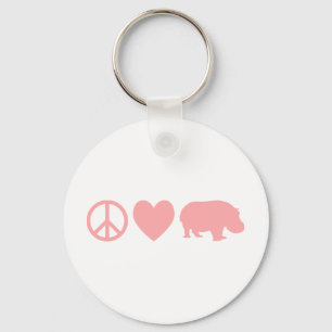 Peace Love and Hippos Sleutelhanger