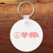 Peace Love and Hippos Sleutelhanger (Voorkant)