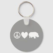 Peace Love and Hippos Sleutelhanger (Voorkant)