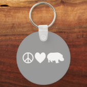 Peace Love and Hippos Sleutelhanger (Voorkant)