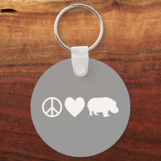Peace Love and Hippos Sleutelhanger (Voorkant)