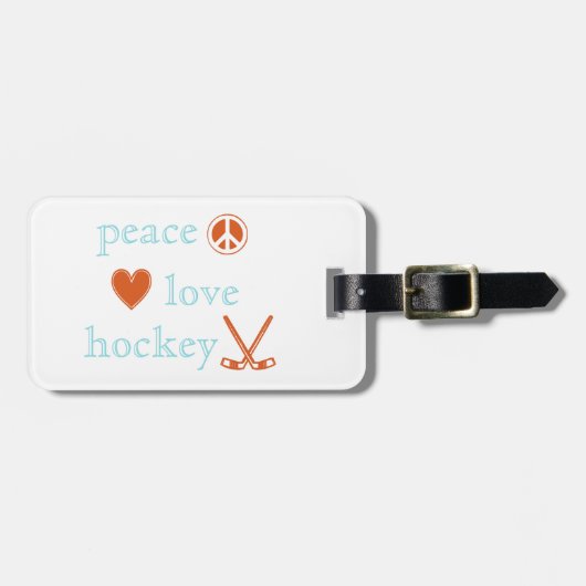 Peace Love and Hockey Bagagelabel (Voorkant horizontaal)