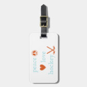 Peace Love and Hockey Bagagelabel (Voorkant verticaal)