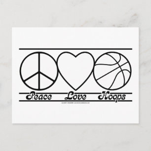 Peace Love and Hoops Briefkaart