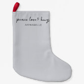 Peace Love and Hugs | Kerst met grijze peulvruchte Kleine Kerstsok (Voorkant)