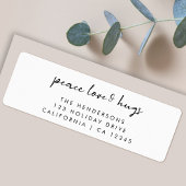 Peace Love and Hugs | Minimaal kerstadres Etiket