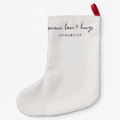 Peace Love and Hugs Minimal Kersthonk Grey Kleine Kerstsok (Achterkant)