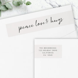Peace Love and Hugs | Minimale kerstaven grijs