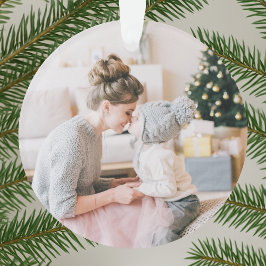 Peace Love and Hugs | Minimale kerstfoto Ornament