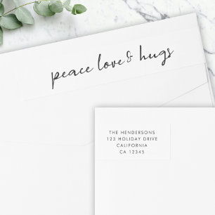 Peace Love and Hugs   Minimale witte kerst