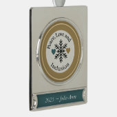 Peace, Love and Inclusion | Personalized Holiday Verzilverd Banner Ornament (Rechts)