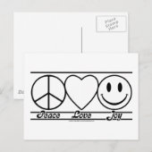 Peace Love and Joy Briefkaart (Voorkant / Achterkant)