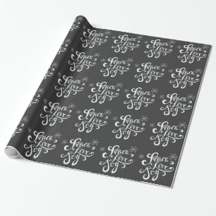 Peace, Love and Joy Chalkboard Holiday Wrap Paper Cadeaupapier