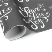 Peace, Love and Joy Chalkboard Holiday Wrap Paper Cadeaupapier (Rol Hoek)