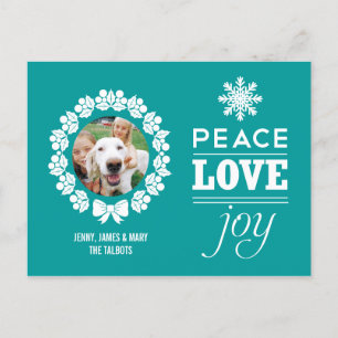 Peace, Love, and Joy Christmas Foto Briefkaart