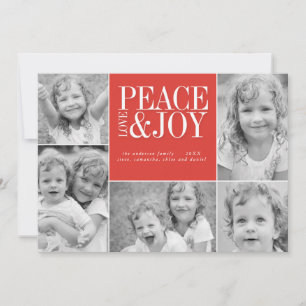 Peace, Love and Joy Collage Vakantiefoto Kaart